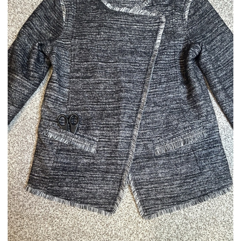 Banana Republic Women's Tweed Blazer Jacket M Grey - Picture 2 of 11